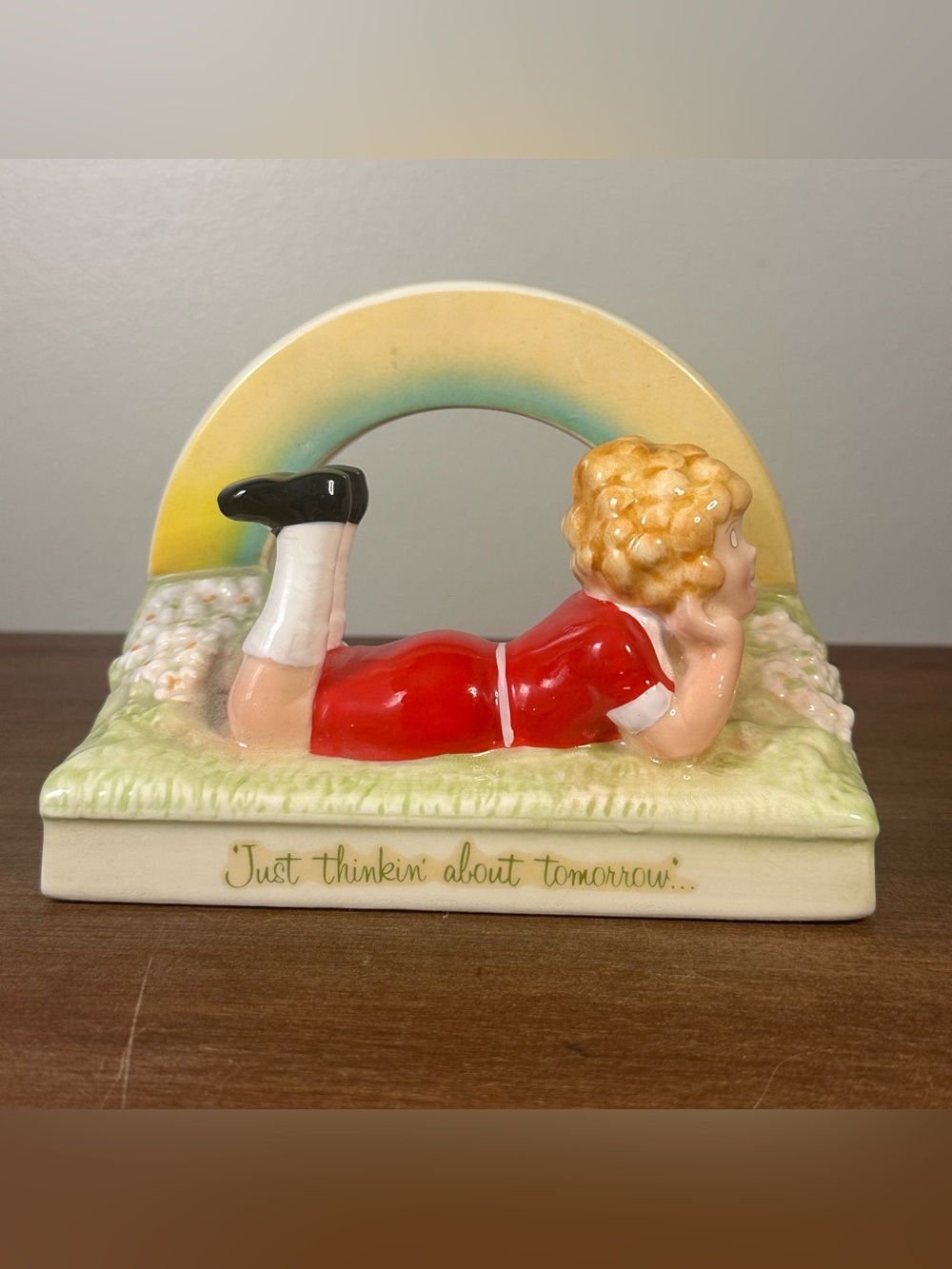 Applause Little Orphan Annie Figurine Vintage 1982 Just Thinking About Tomorrow